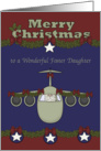 Christmas to Foster Daughter in the Air Force, Santa Claus flying card