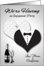 Invitations, Engagement Party, general, bride and groom hearts card