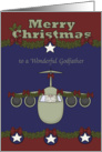 Christmas to Godfather in the Air Force, Santa Claus flying a plane card