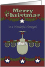 Christmas to Homegirl in the Air Force, Santa Claus flying a plane card