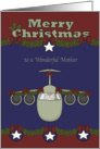 Christmas to Mother in the Air Force, Santa Claus flying a plane card