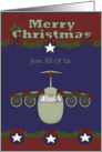 Christmas from All Of Us, Air Force, Santa Claus flying a plane card