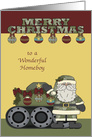 Christmas to Homeboy in the Army, Santa Claus with a tank, ornaments card