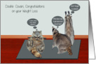 Congratulations To Double Cousin On Weight Loss, raccoons, exercise card
