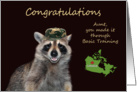 Congratulations To Aunt, Completing Basic Training, Canada, raccoon card