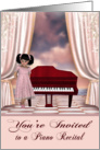 Invitations, Piano Recital, general, young girl with an ocean view card
