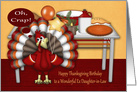 Birthday On Thanksgiving to Ex Daughter-in-Law, Cute turkey with table card