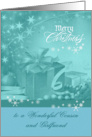 Christmas to Cousin and Girlfriend, Presents, Bows, Ornaments card