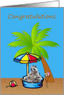 Congratulations to Wife on Retirement with a Raccoon Enjoying Life card