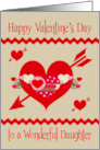 Valentine’s Day to Daughter with a Pretty Design of Hearts and Arrows card