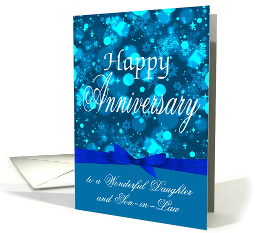 Wedding Anniversary to Daughter and Son in Law During Winter Time card