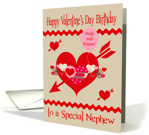 Birthday on Valentine's Day to Nephew with Colorful... (1018801)