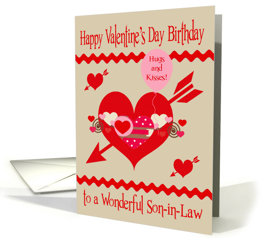 Birthday On Valentine's Day to Son in Law with Colorful Hearts card