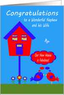 Congratulations on New Home to Nephew and Wife with a Bird House card