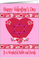 Valentine’s Day to Rabbi And Family, shaded Star Of David on red heart card