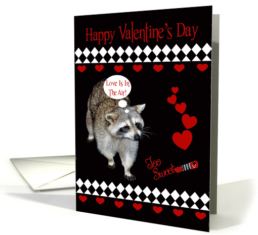Valentine's Day, general, Raccoon with red hearts on... (1036833)