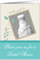 Invitations, Bridal Shower, Limpet Shell, Wedding gown, fancy frame card