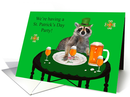 Invitation to St Patrick's Day Party with a Raccoon... (1044541)
