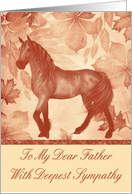 Sympathy To Father, Loss Of Horse, horse against vintage background card