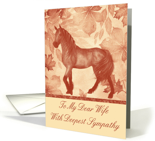 Sympathy To Wife, Loss Of Horse, horse against vintage background card