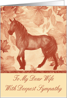 Sympathy To Wife, Loss Of Horse, horse against vintage background card