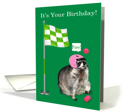 Birthday to Teen Girl with a Raccoon Wearing a Pink... (1047751)