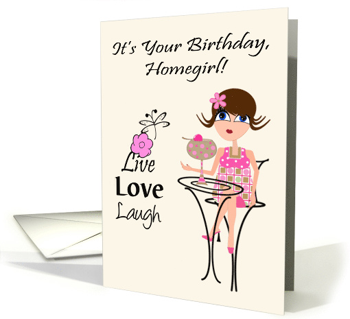 Birthday to Homegirl with a Female Sitting at a Table and... (1050853)