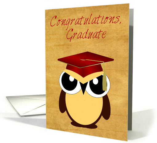 Congratulations, Graduation, Owl with cap, tassel,... (1055821)