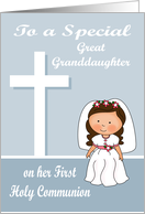 Congratulations On First Communion to Great Granddaughter card