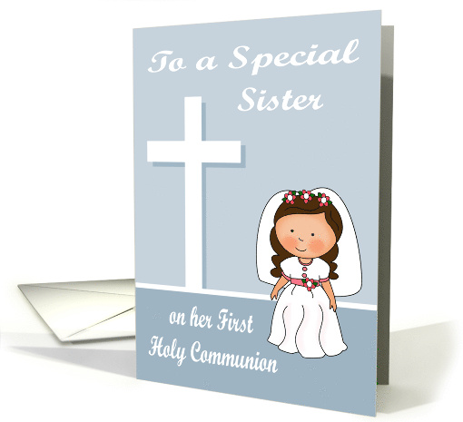 Congratulations On First Communion to Sister with a Dark... (1062715)