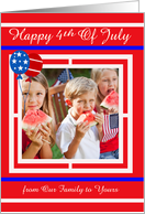 4th of July Custom Photo Card with Patriotic Colors and Balloons card