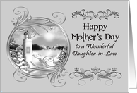 Mother’s Day to Daughter in Law with a Black and White Lighthouse card