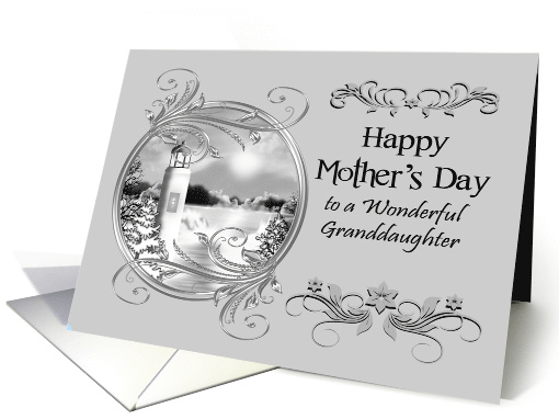 Mother's Day to Granddaughter Black and White Lighthouse... (1076914)