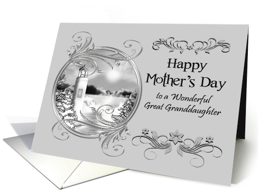 Mother's Day to Great Granddaughter with Black and White... (1076918)