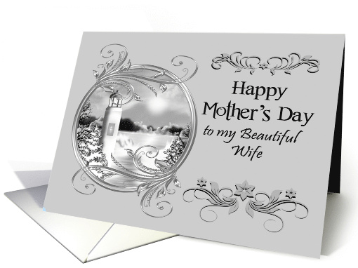 Mother's Day to Wife with a Black and White Lighthouse in... (1076924)