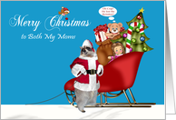 Christmas to Both my Moms, Raccoon Santa Claus with a full sleigh card