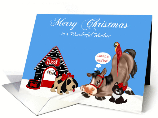 Christmas to Mother, dog with his dog house, horse,... (1085582)