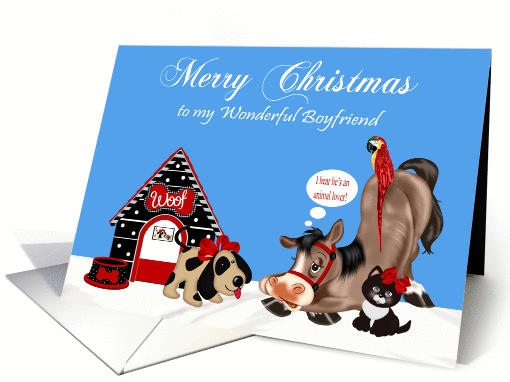Christmas to Boyfriend, dog with his dog house, horse,... (1086554)