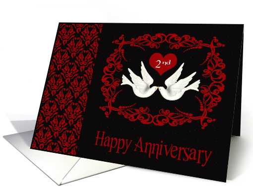 2nd Wedding Anniversary, general, two white doves... (1094250)