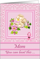 Encouragement To Mom, Breast Cancer, general, cute owl, pink ribbon card