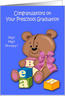 Congratulations on Graduation from Preschool with a Bear and Blocks card