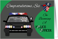 Congratulations to Sister on Graduation from Police Academy, raccoon card
