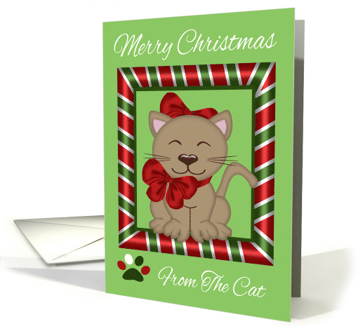 Christmas From The Cat with a Cat Wearing Bows in Candy... (1107500)