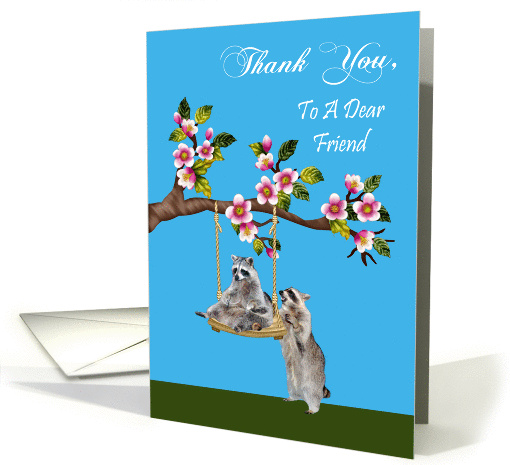 Thank You To Friend, raccoon pushing another raccoon on a... (1112772)