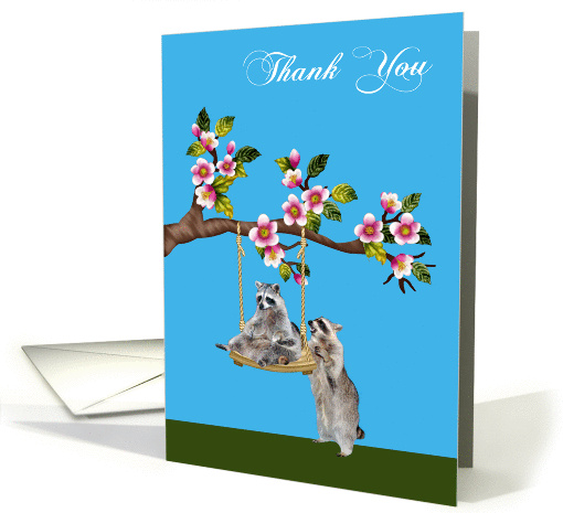 Thank You, general, raccoon pushing another raccoon on a... (1112776)