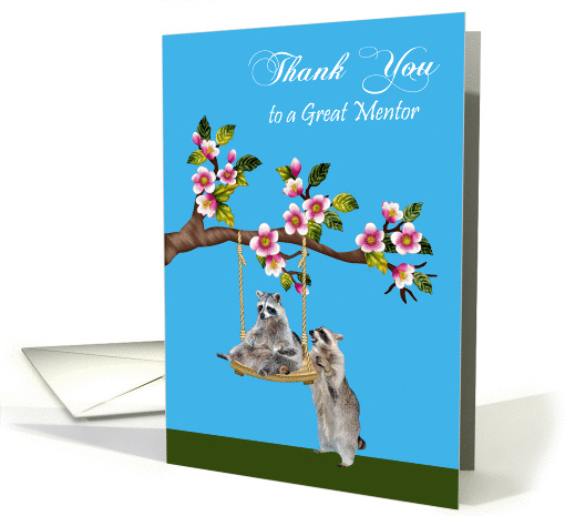 Thank You To Mentor, raccoon pushing another raccoon on a... (1112796)