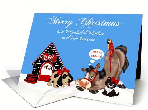Christmas to Mother and Partner, dog with dog house,... (1121392)