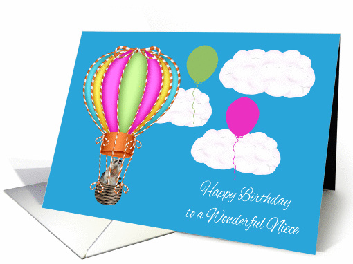 Birthday to Niece, a raccoon floating in a hot air... (1122052)