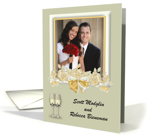 Invitations to Wedding, custom name photo card, flower... (1123754)