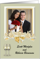 Invitations to Wedding, custom name photo card, flower frame, glasses card